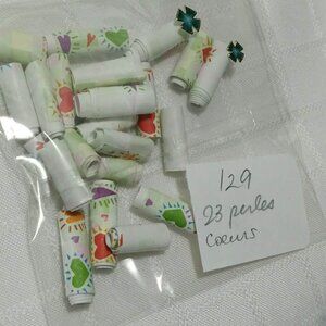One-of-a-kind handmade/hand rolled paper beads/jewelry making/craft supplies/DIY